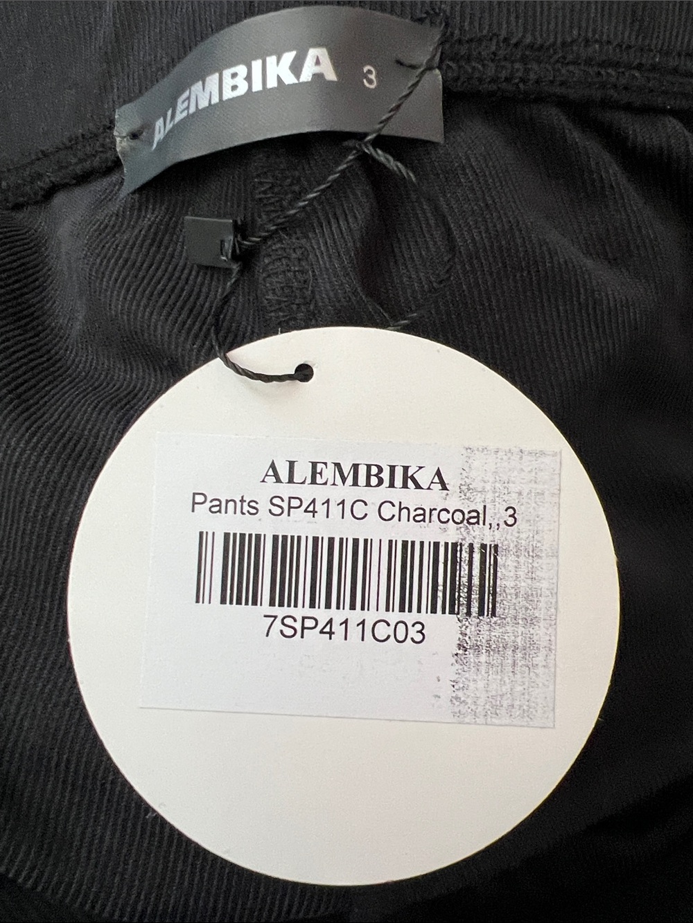Alembika Essential Straight Leg Pants Charcoal Subtle Stripe NWT Minimalist - Picture 8 of 13
